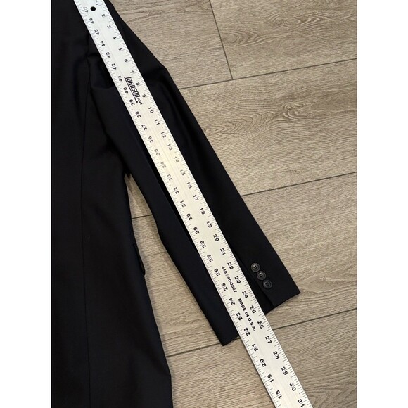 Brooks Brothers 346 Blazer Mens 45L Black 2 Button Wool Stretch Formal Flaw - Picture 7 of 11